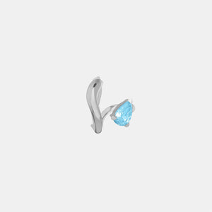 Sky Topaz Micro Alien Earring – Rhodium Vermeil
