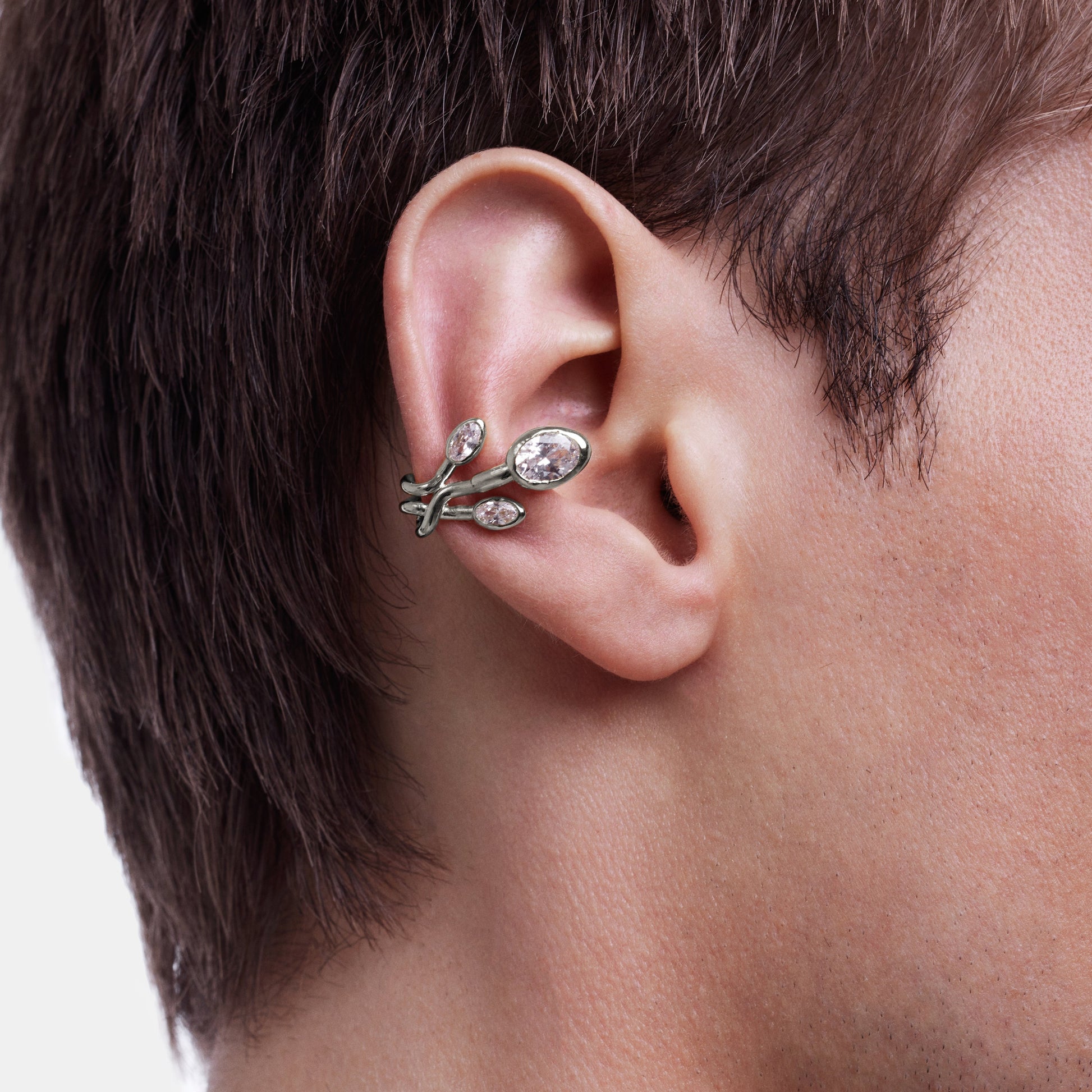 Triplet Ear Cuff - Rhodium Vermeil